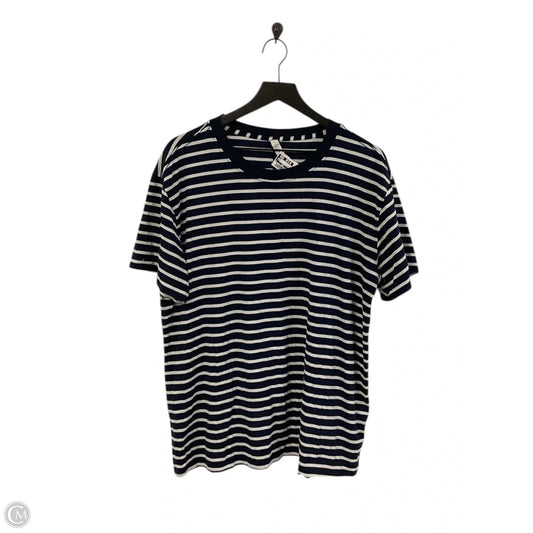 Athletic Top Short Sleeve By Lululemon In Blue & White, Size: 10