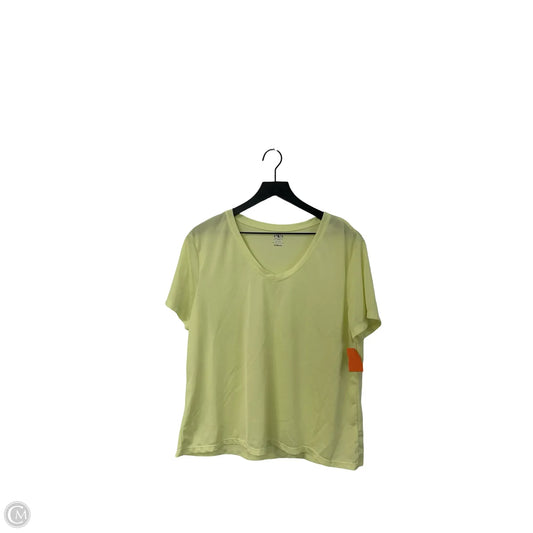 Athletic Top Short Sleeve By Athletic Works In Yellow, Size: Xl
