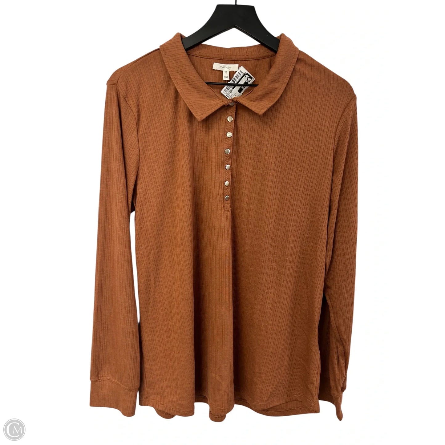 Top Long Sleeve By Maurices In Brown, Size: Xxl