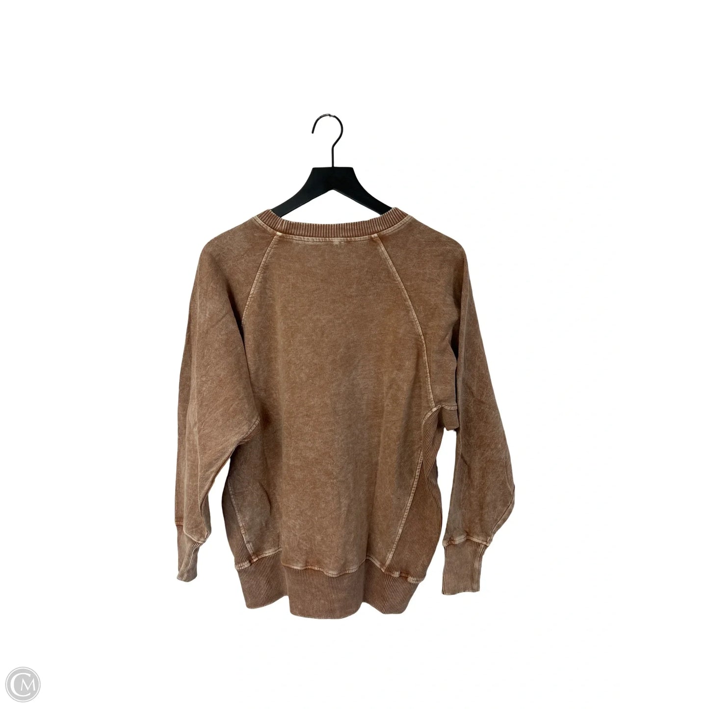 Sweatshirt Crewneck By Zenana In Beige, Size: M