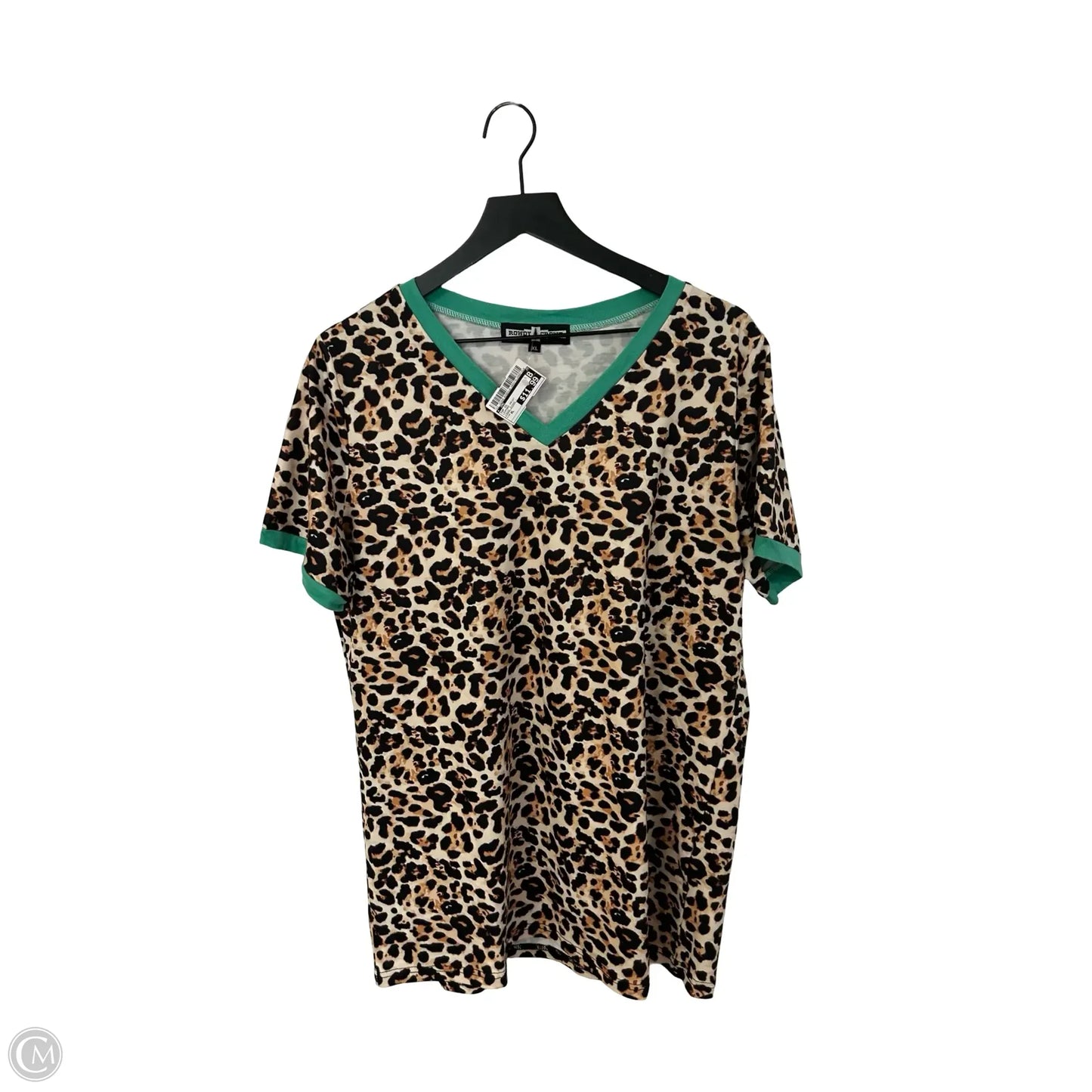 Top Short Sleeve By Cmc In Leopard Print, Size: Xl
