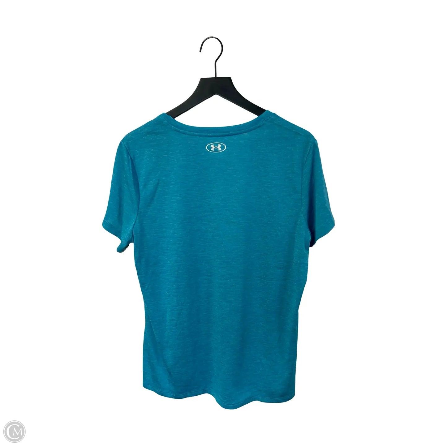 Athletic Top Short Sleeve By Under Armour In Aqua, Size: L