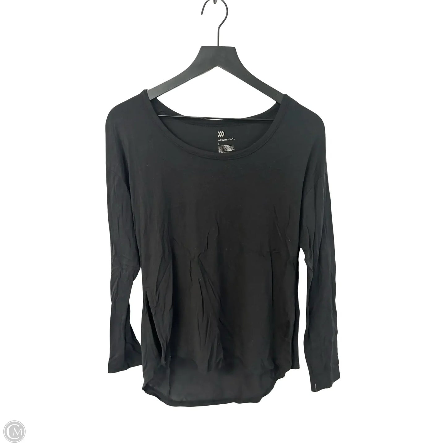Athletic Top Long Sleeve Crewneck By All In Motion In Black, Size: S