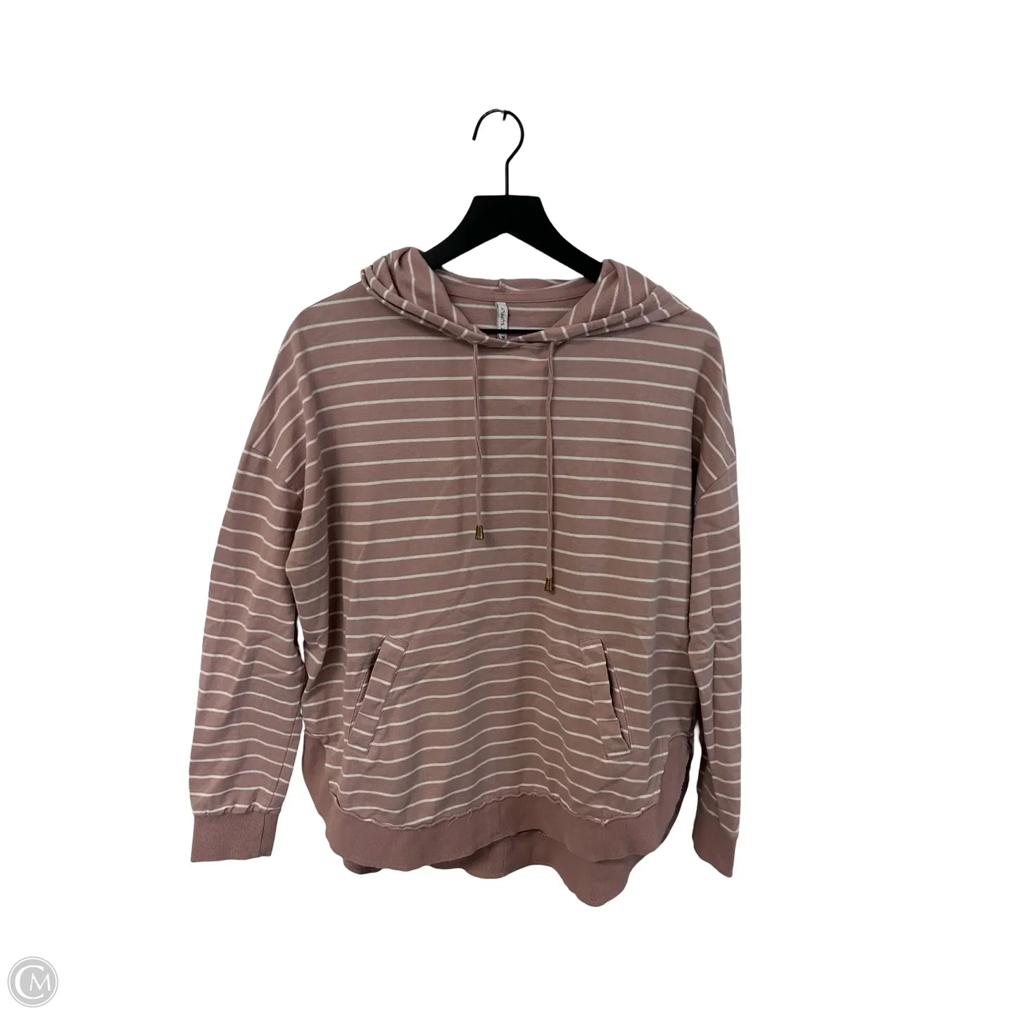 Sweatshirt Hoodie By Z Supply In Pink & White, Size: M