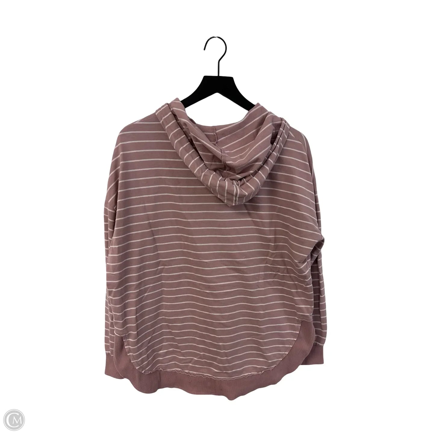 Sweatshirt Hoodie By Z Supply In Pink & White, Size: M