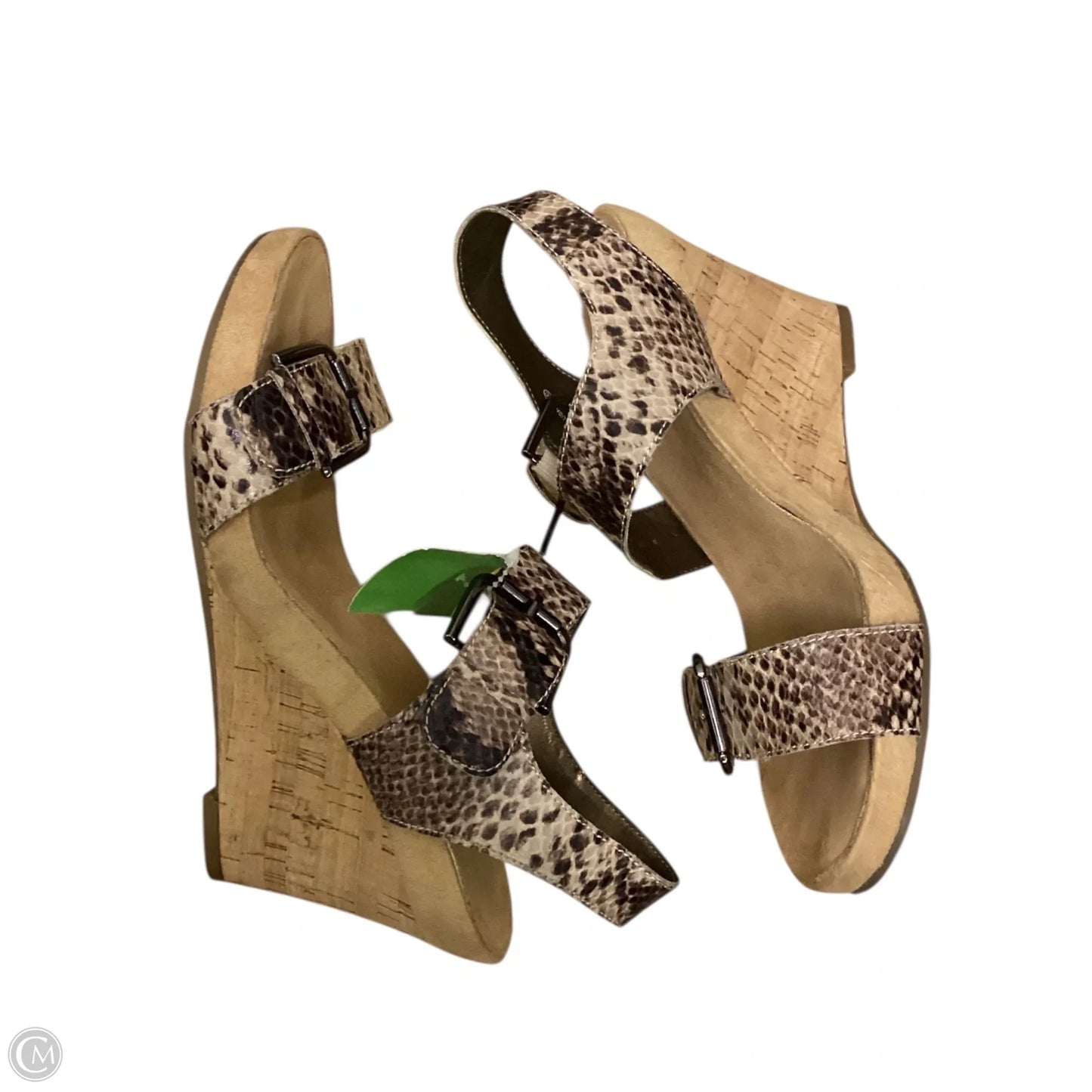 Sandals Heels Wedge By Aerosoles In Snakeskin Print, Size: 8.5