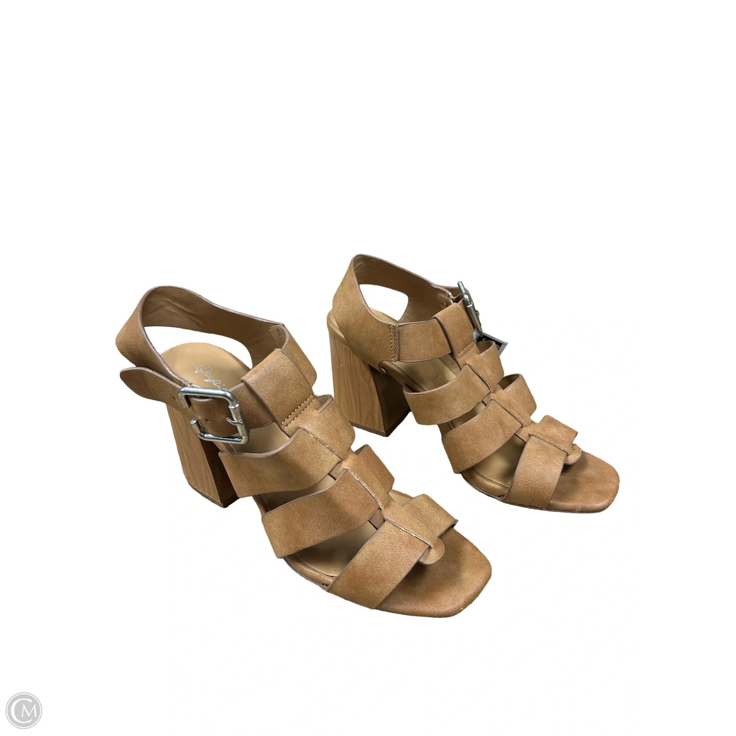 Sandals Heels Block By Qupid In Brown, Size: 6
