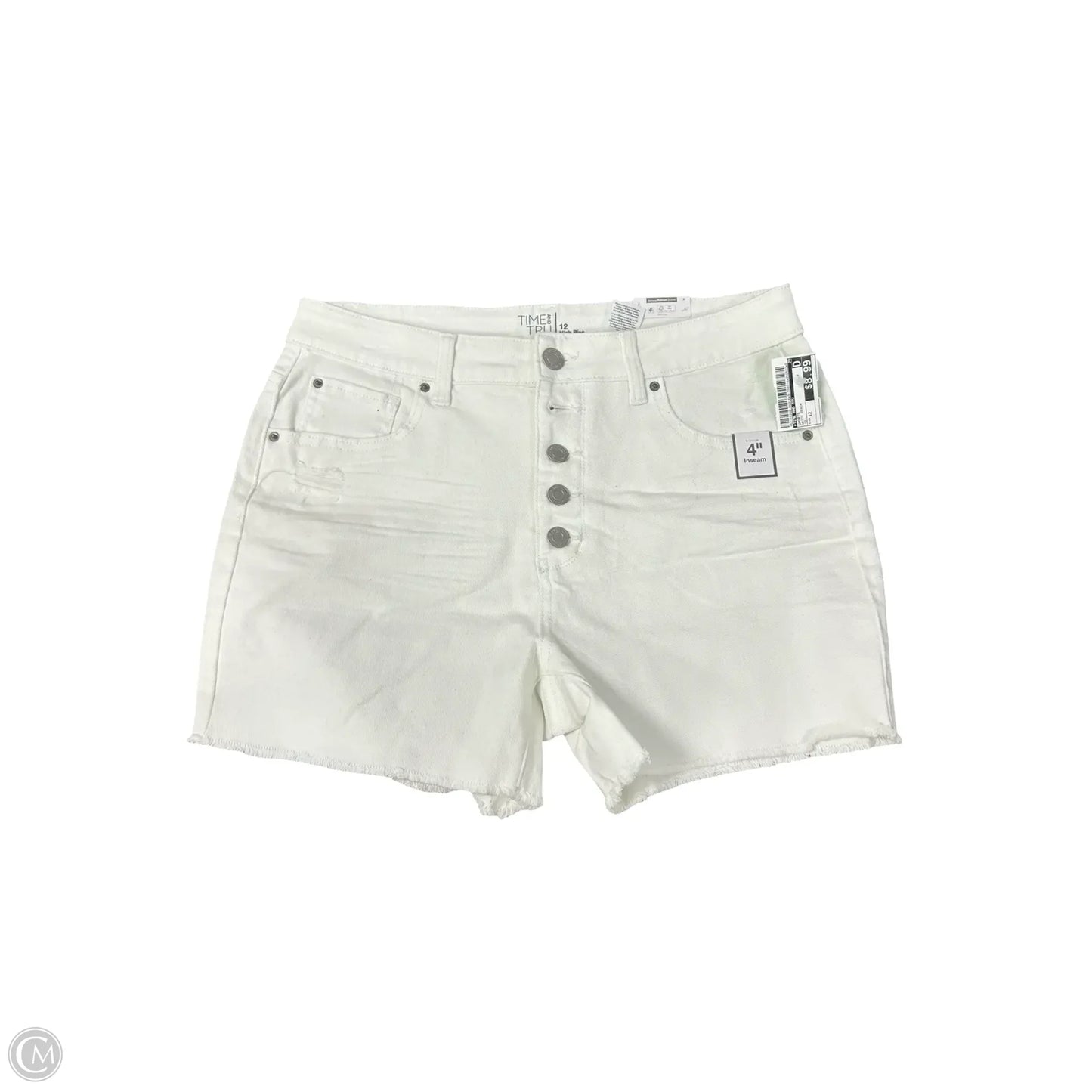 Shorts By Time And Tru In White Denim, Size: 12