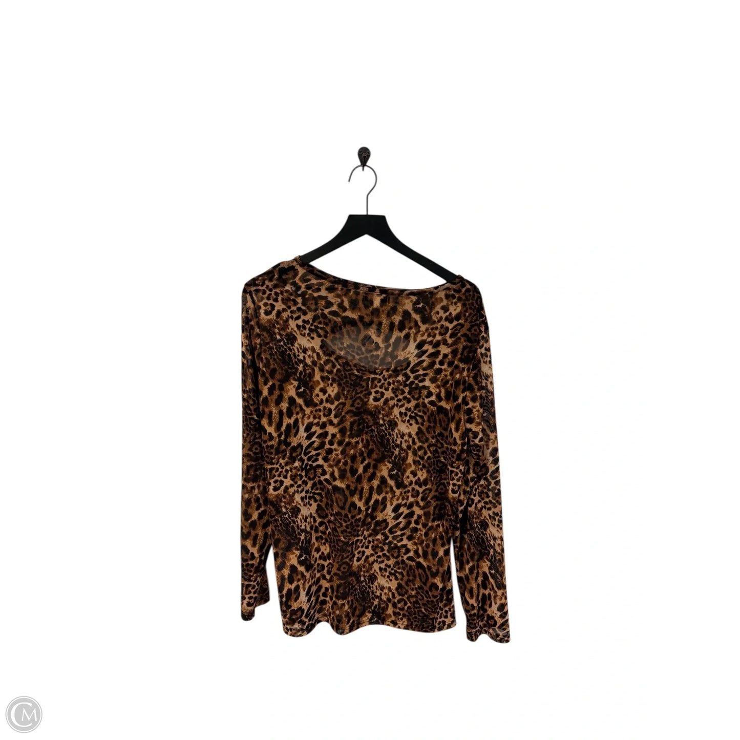 Top Long Sleeve By Free Kisses In Leopard Print, Size: 2x