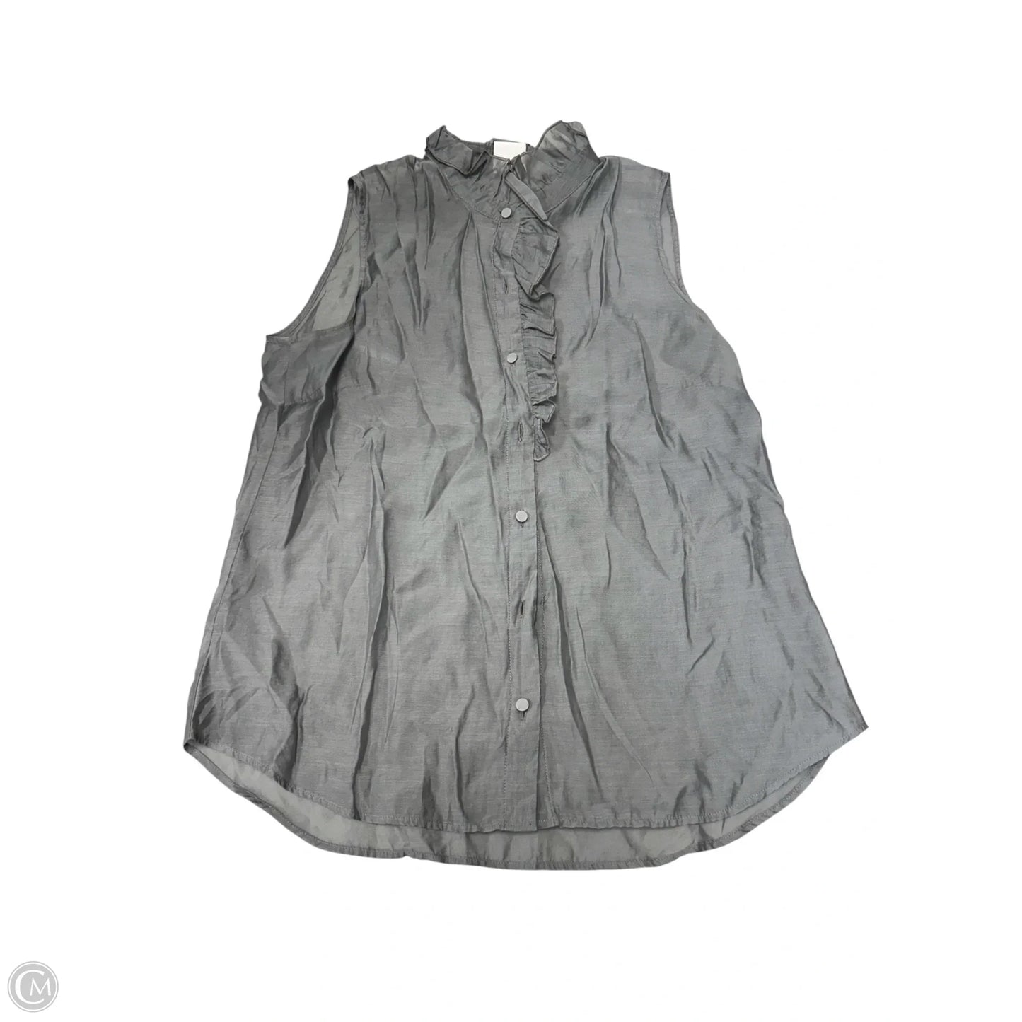 Blouse Sleeveless By Cabi In Grey, Size: M
