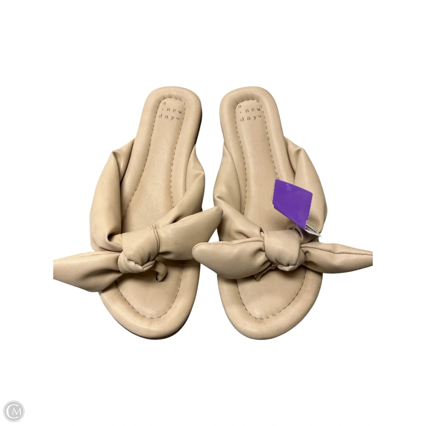 Sandals Flip Flops By A New Day In Cream, Size: 7