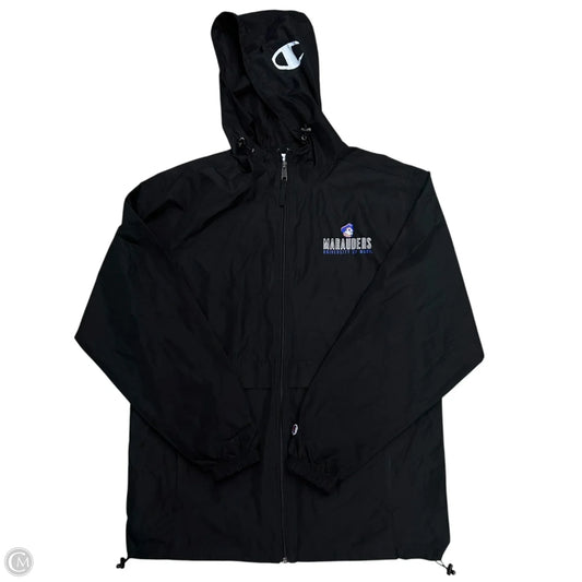 Jacket Windbreaker By Champion In Black, Size: M