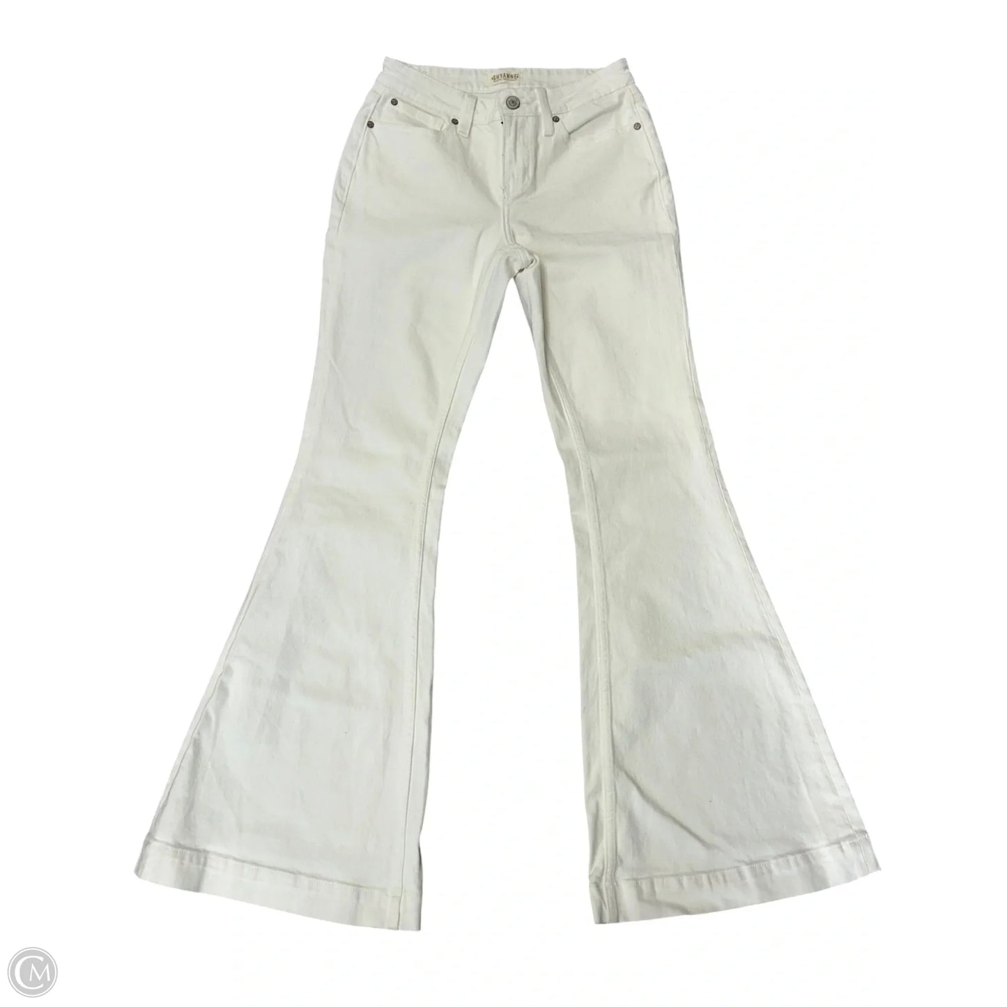 Jeans Flared By Shyanne In White Denim, Size: 4