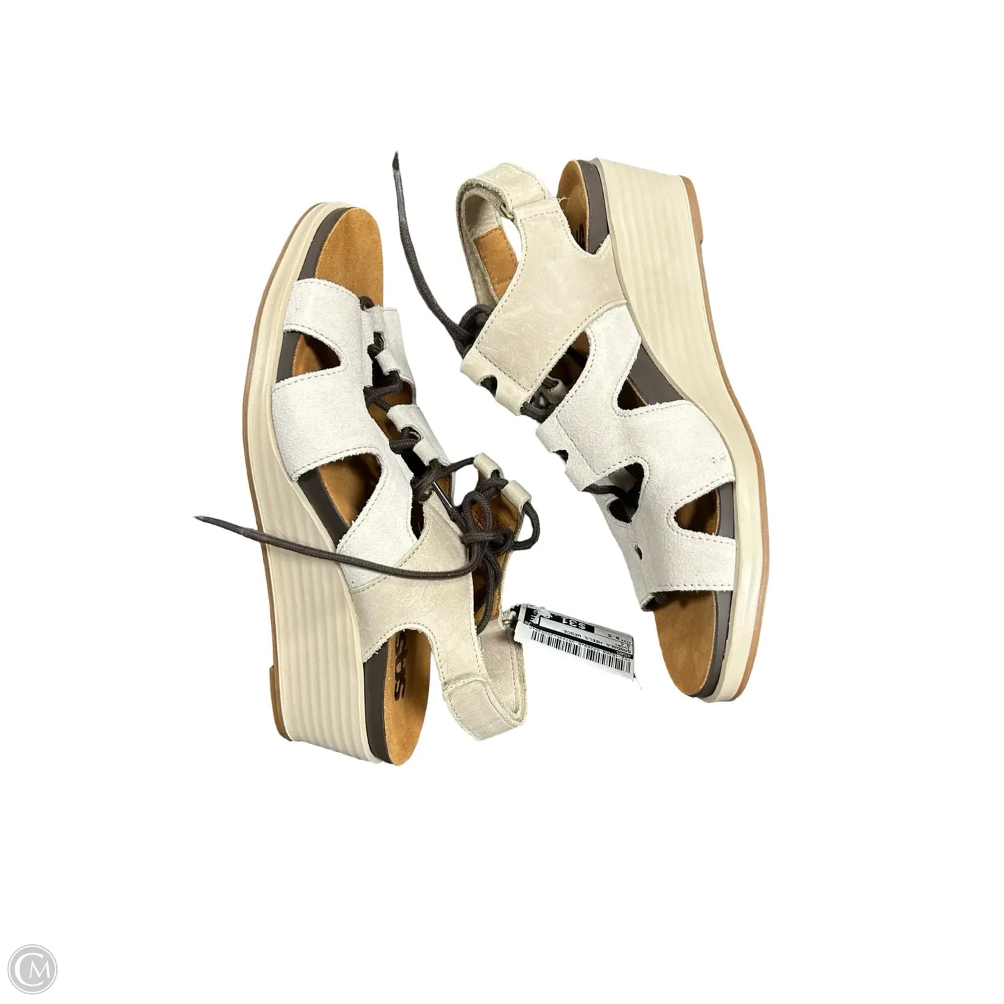 Sandals Heels Wedge By Sas In Ivory, Size: 8.5