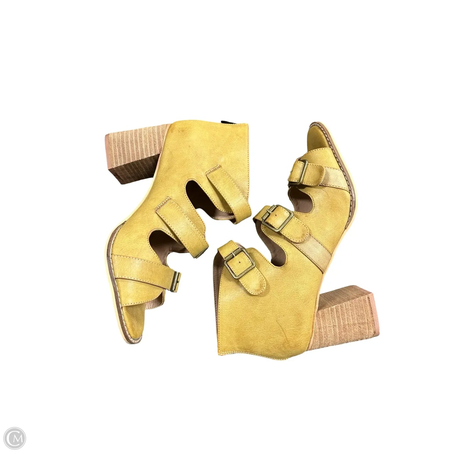 Sandals Heels Block By Cmc In Yellow, Size: 8