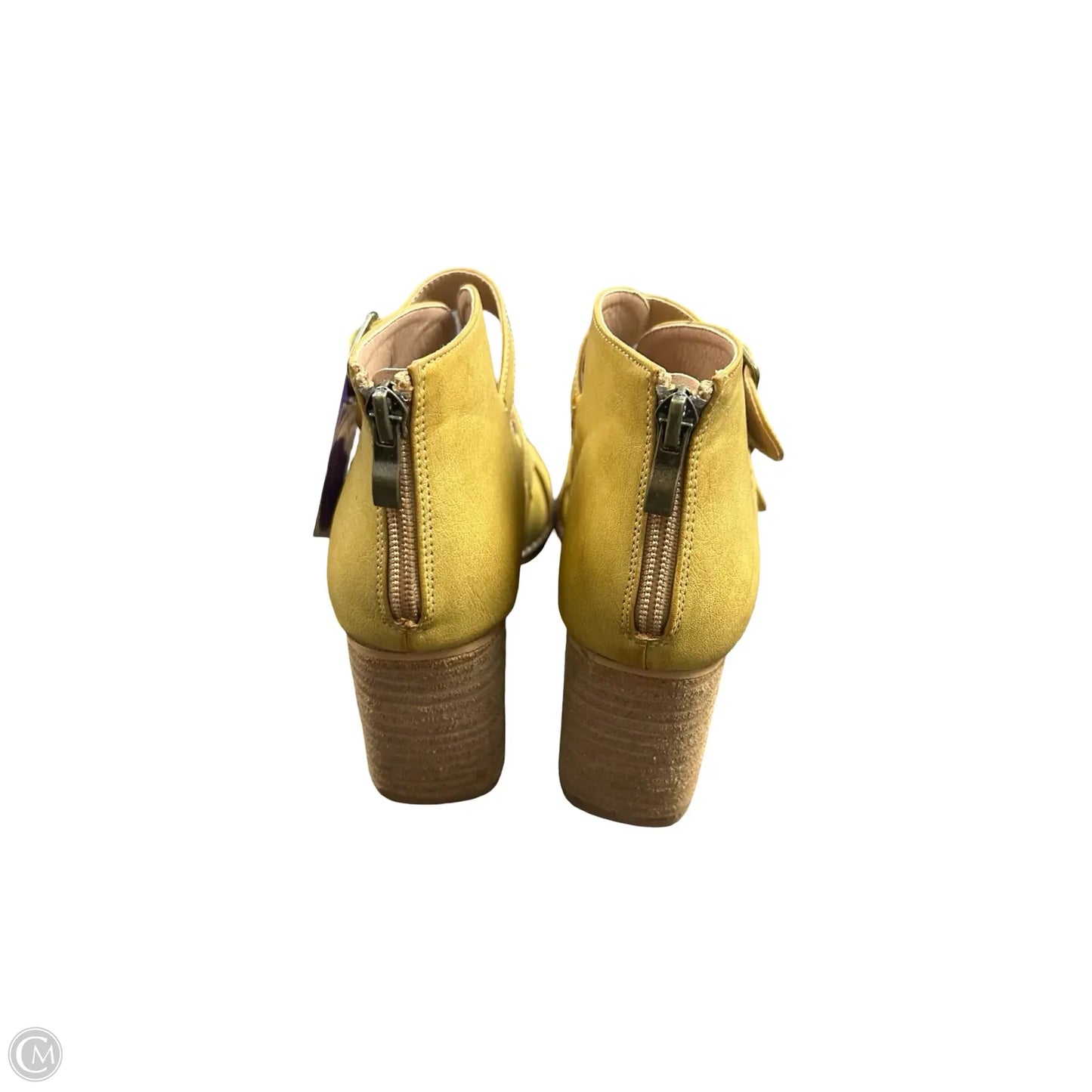Sandals Heels Block By Cmc In Yellow, Size: 8