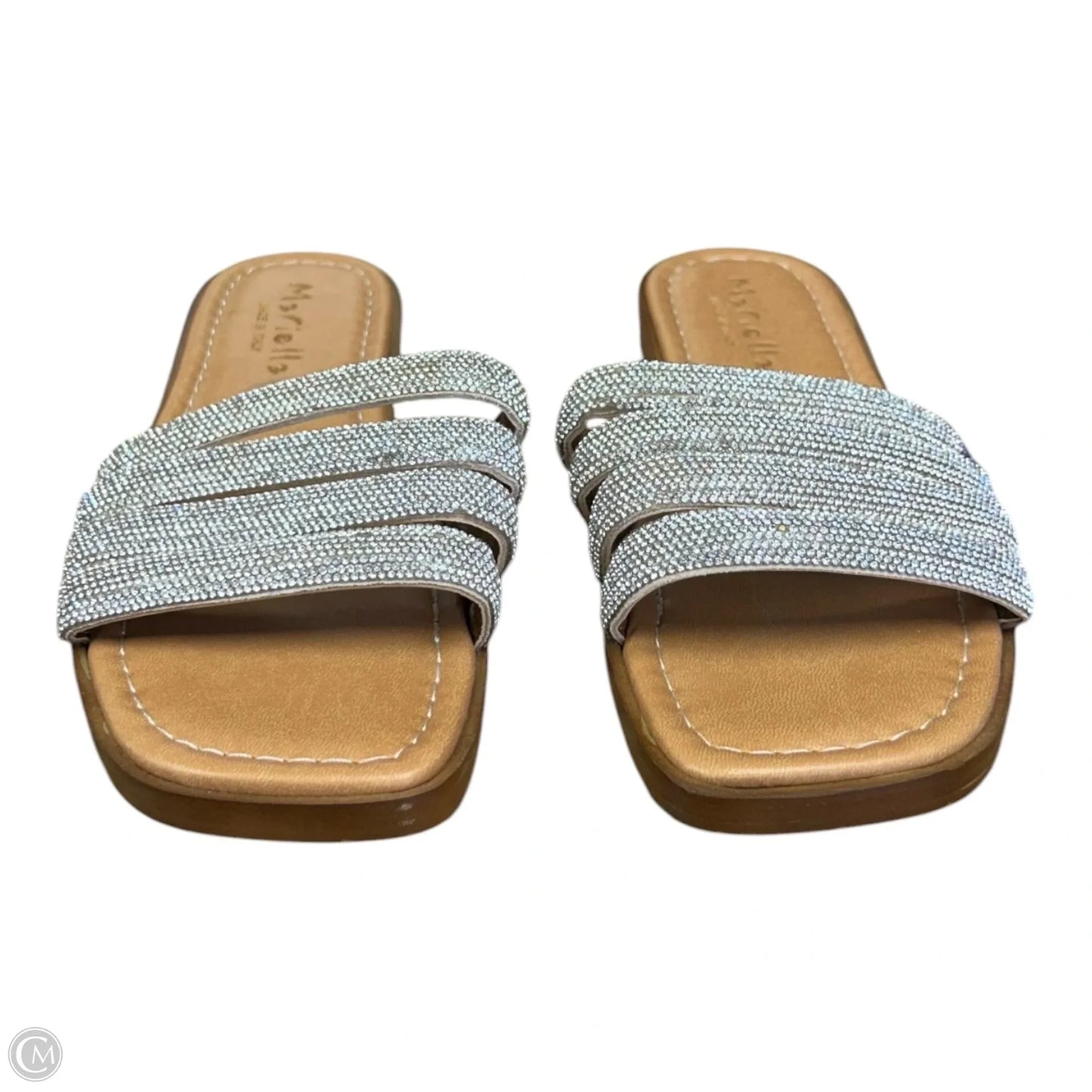 Sandals Flats By Clothes Mentor In Silver, Size: 8