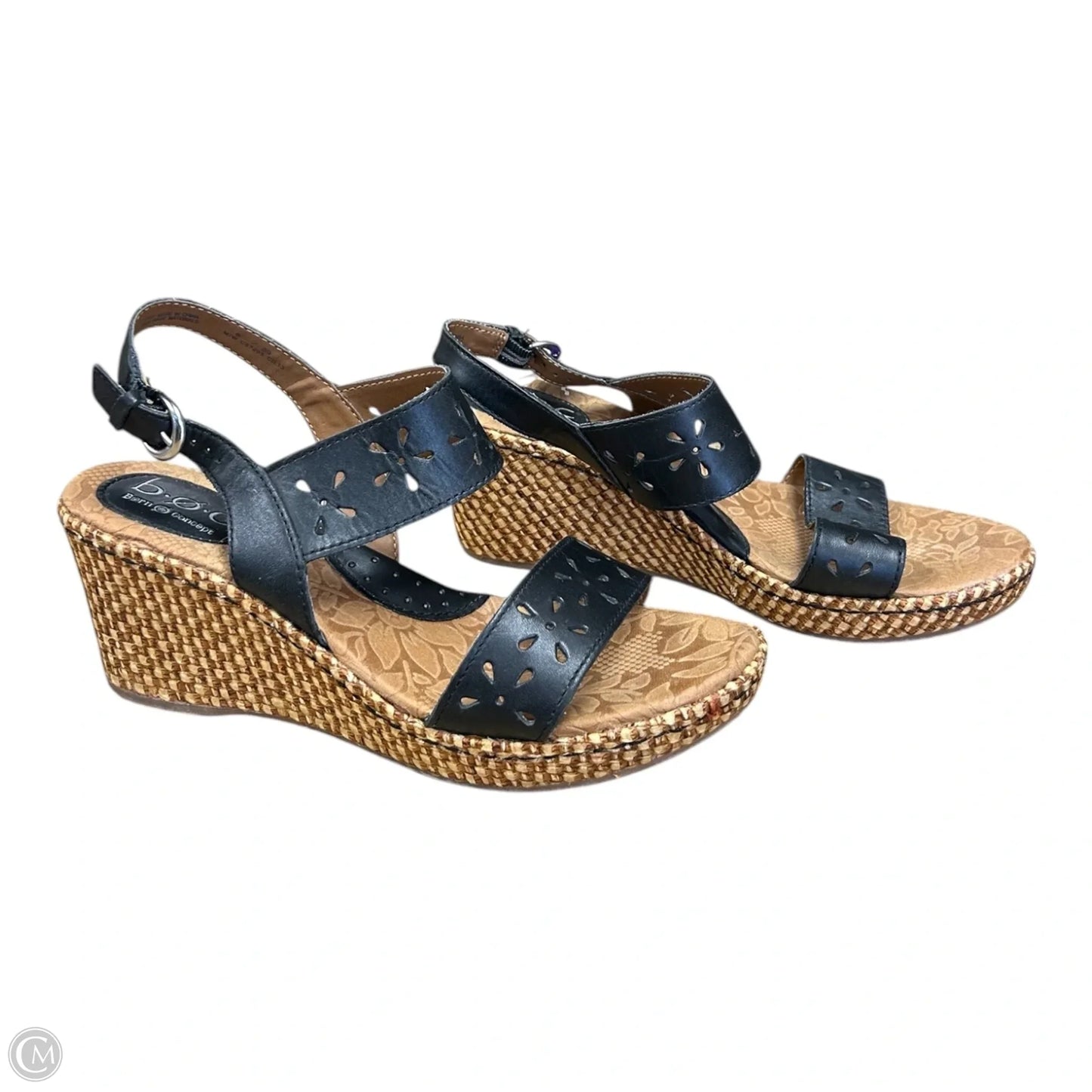 Sandals Heels Wedge By Boc In Black, Size: 8