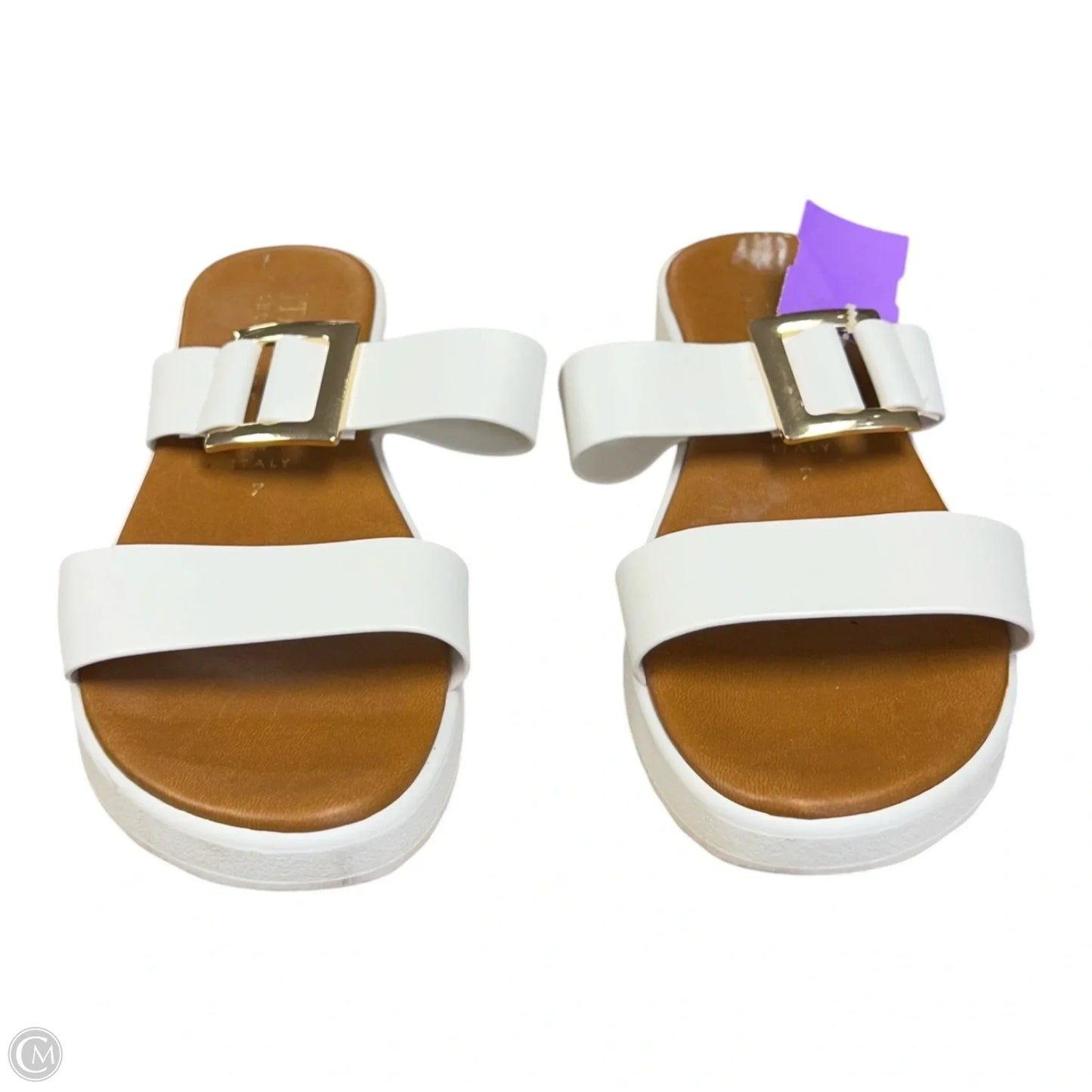 Sandals Flats By Italian Shoemakers In White, Size: 7