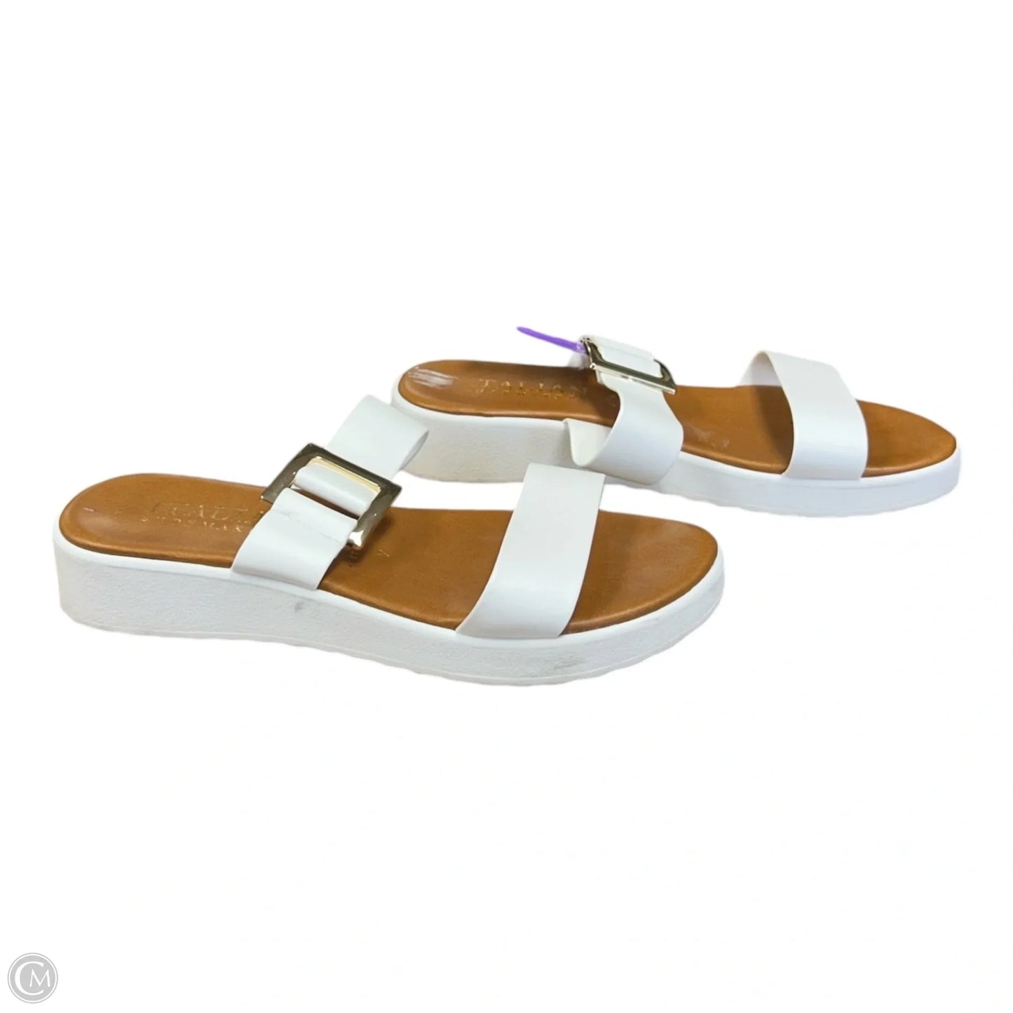 Sandals Flats By Italian Shoemakers In White, Size: 7