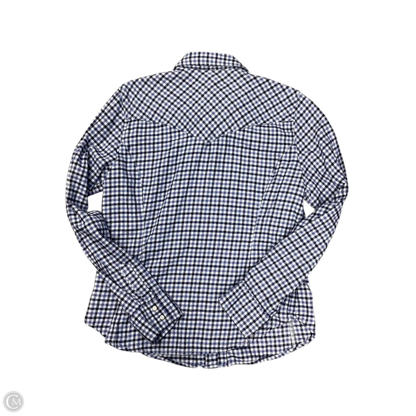 Blouse Long Sleeve By Gap In Blue & Grey, Size: L