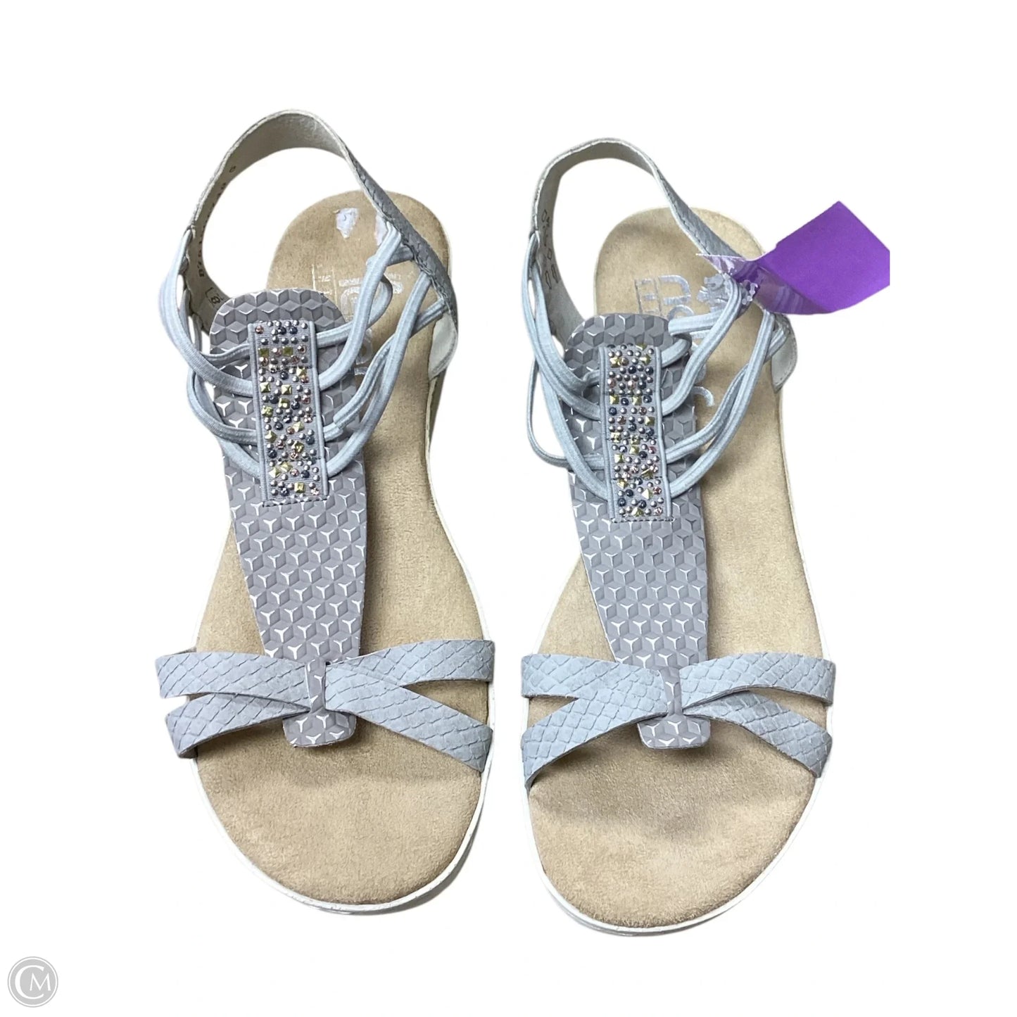 Sandals Flats By Riekers In Grey, Size: 7.5