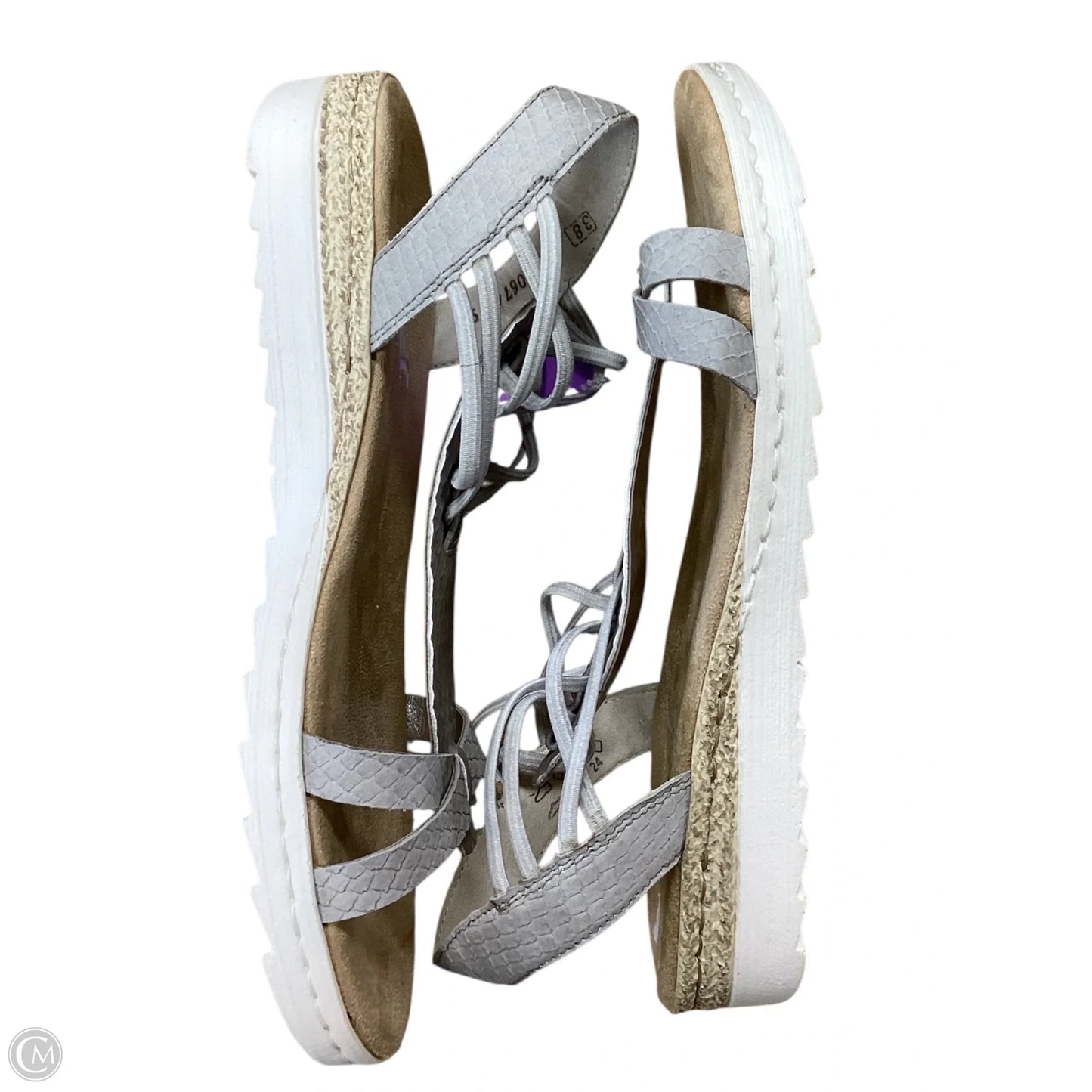 Sandals Flats By Riekers In Grey, Size: 7.5