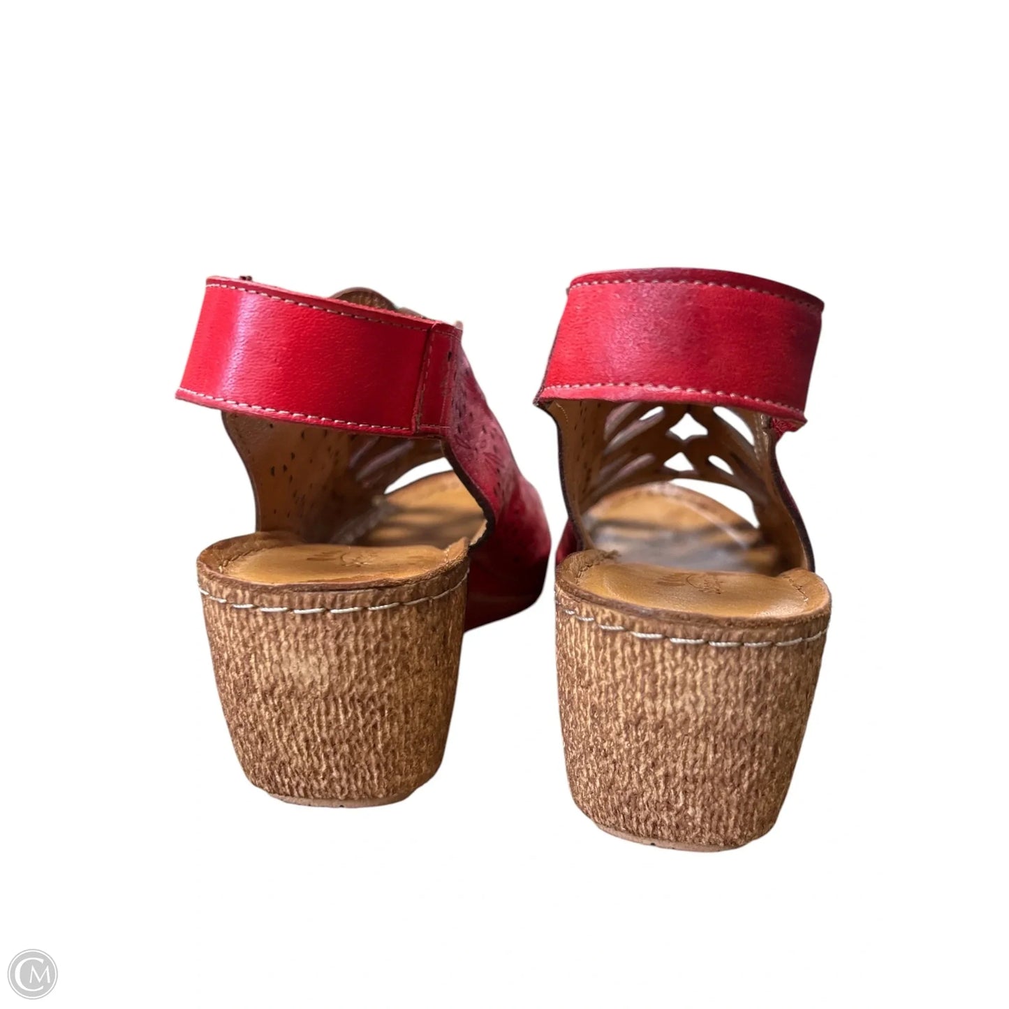 Sandals Heels Wedge By Spring Step In Red, Size: 7.5
