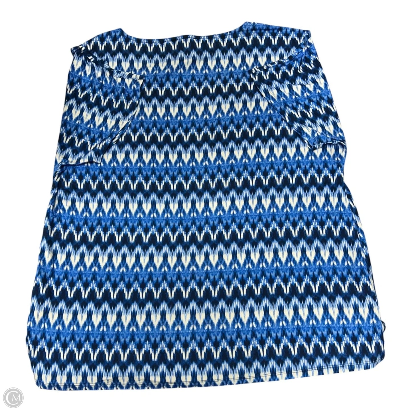 Top Short Sleeve Basic By Dg2 In Blue & White, Size: 1x