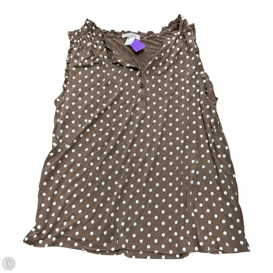 Top Sleeveless By Lascana In Brown & White, Size: 2x
