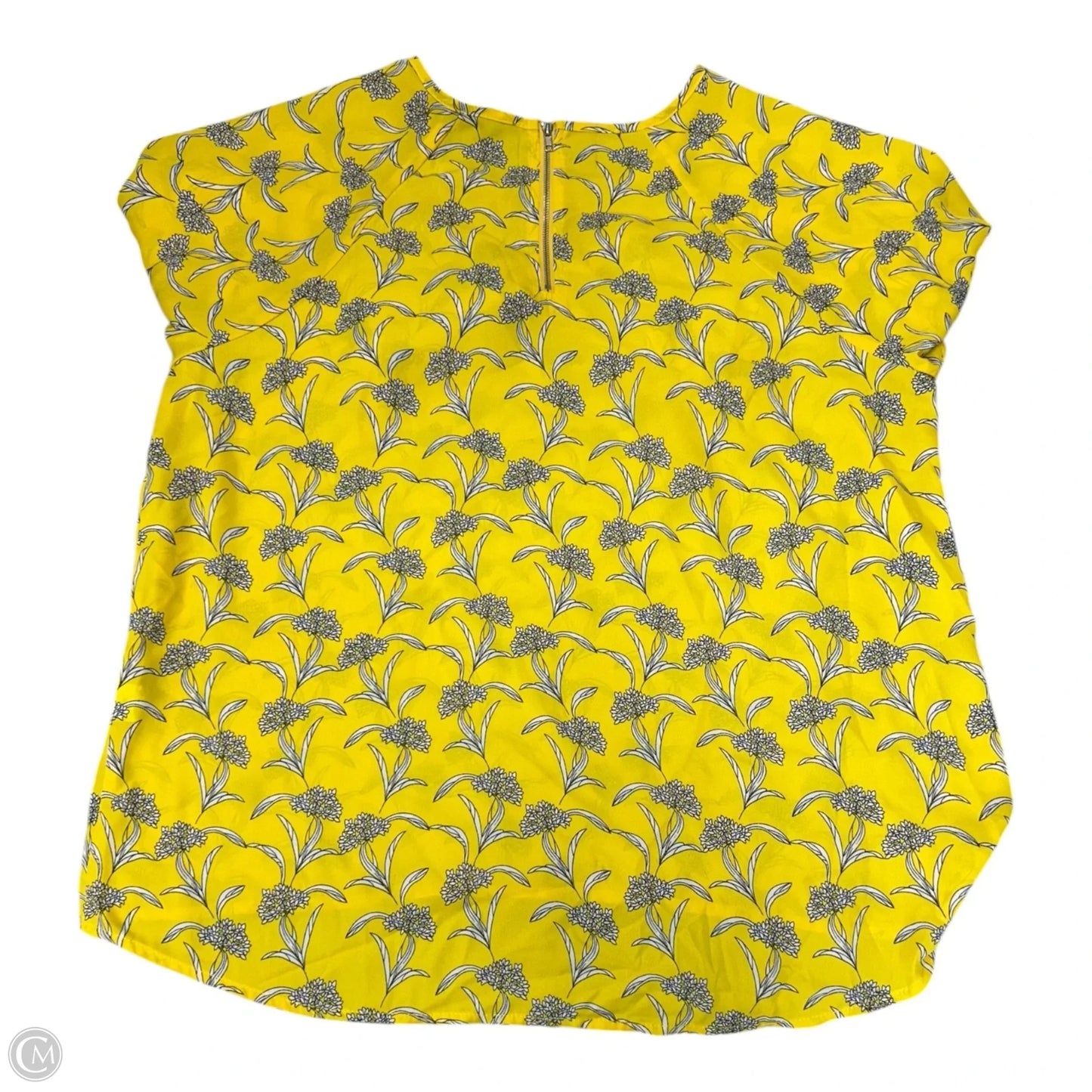 Top 3/4 Sleeve By Papermoon In White & Yellow, Size: Xxl