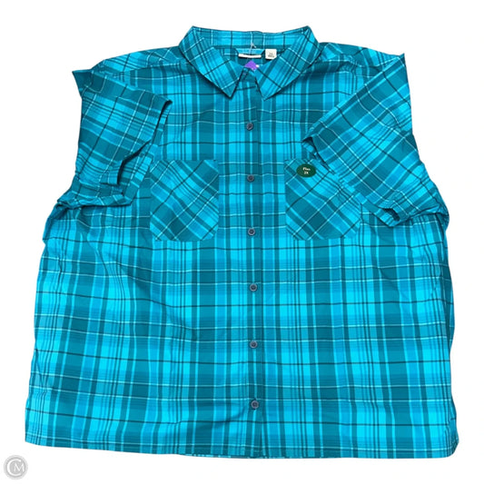 Blouse Short Sleeve By L.l. Bean In Plaid Pattern, Size: 2x