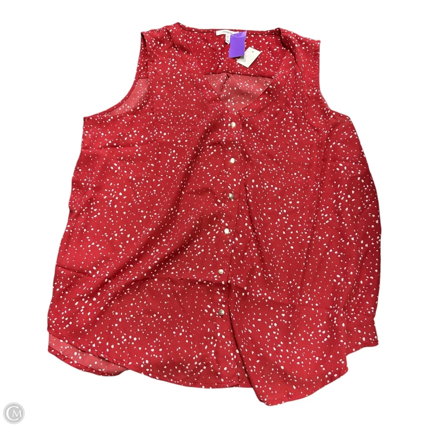 Top Sleeveless By Maurices In Red & White, Size: Xxl