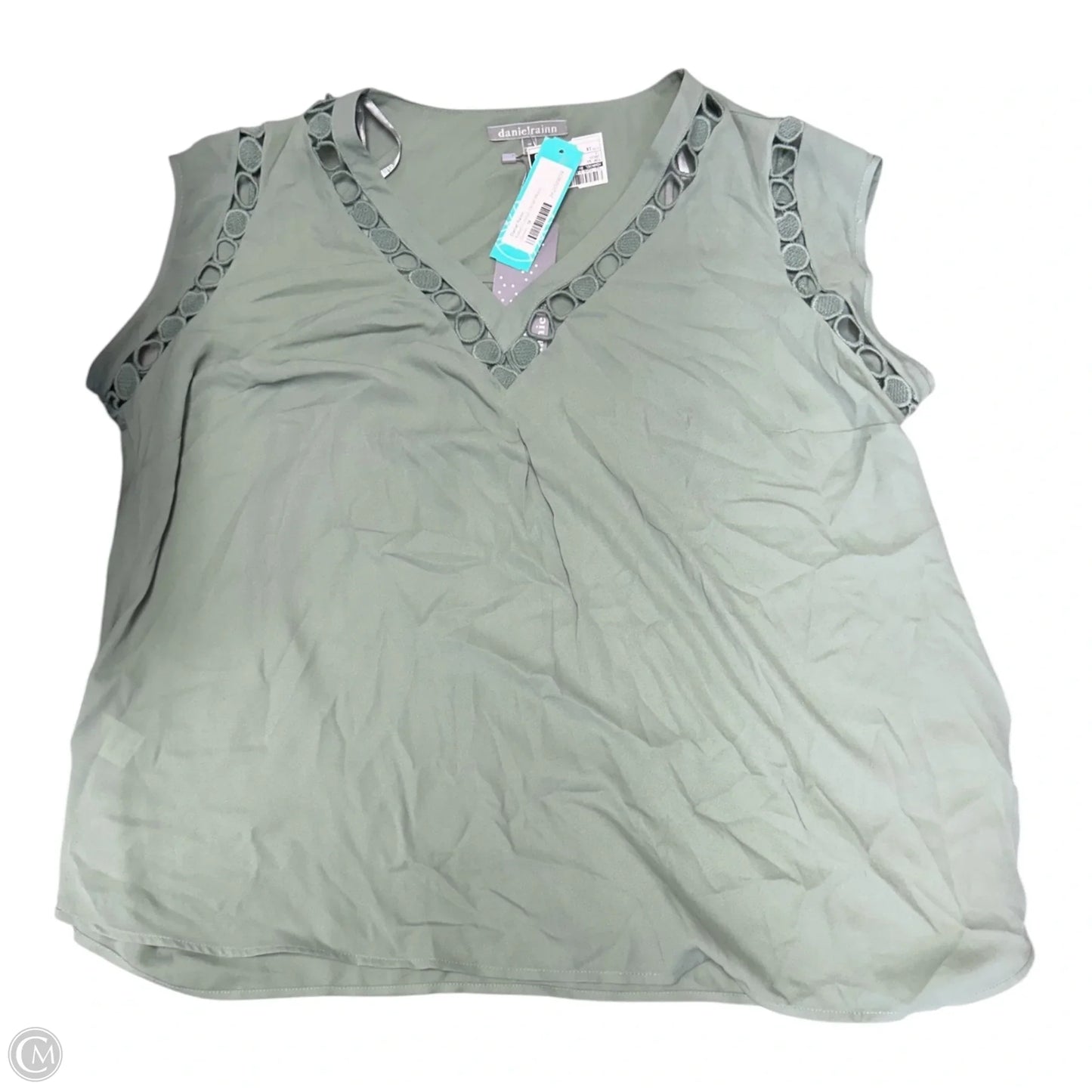 Top Short Sleeve By Daniel Rainn In Green, Size: 1x