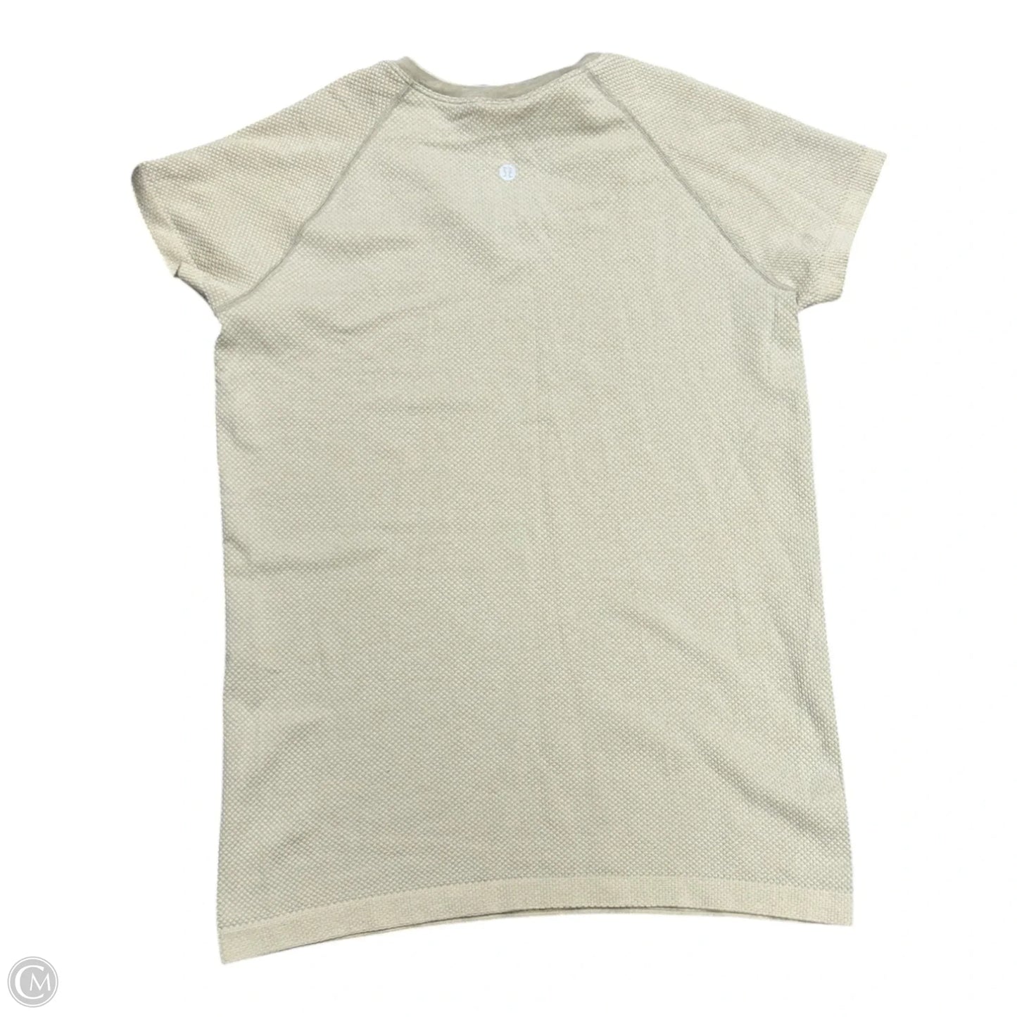 Athletic Top Short Sleeve By Lululemon In Beige, Size: 10