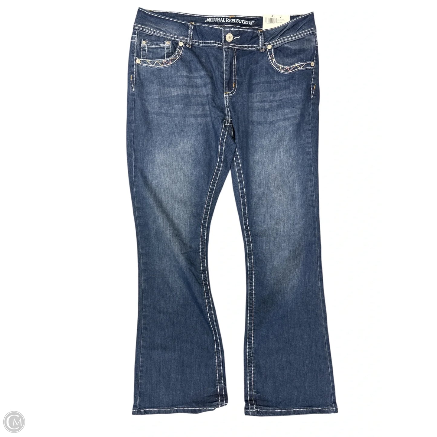Jeans Boot Cut By Natural Reflections In Blue Denim, Size: 16