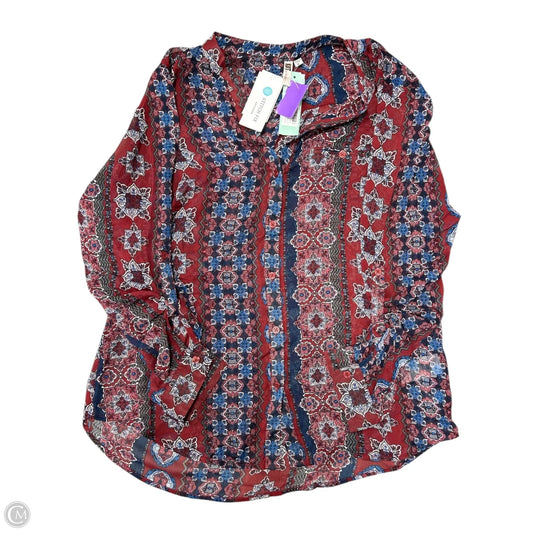Blouse Long Sleeve By Kut In Multi-colored, Size: Xl