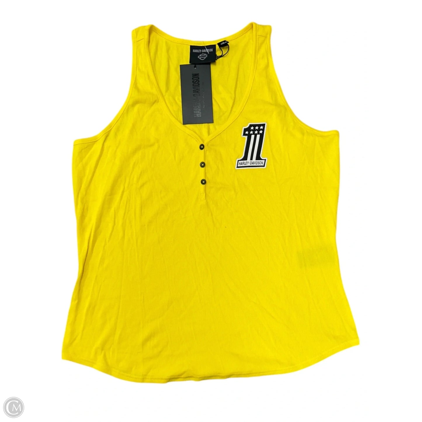 Top Sleeveless By Harley Davidson In Yellow, Size: 2x