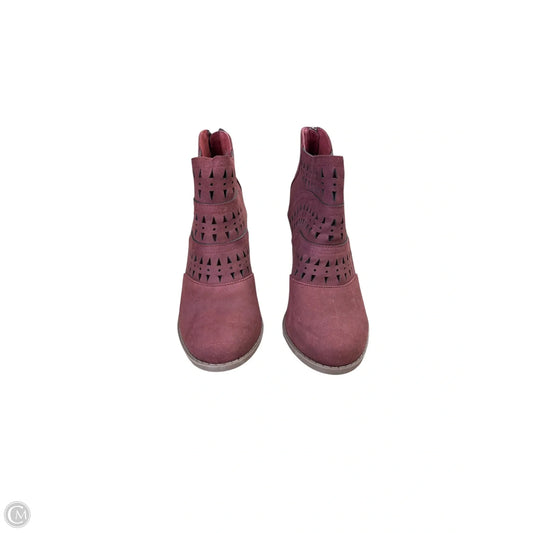 Boots Ankle Heels By Diba In Maroon, Size: 7