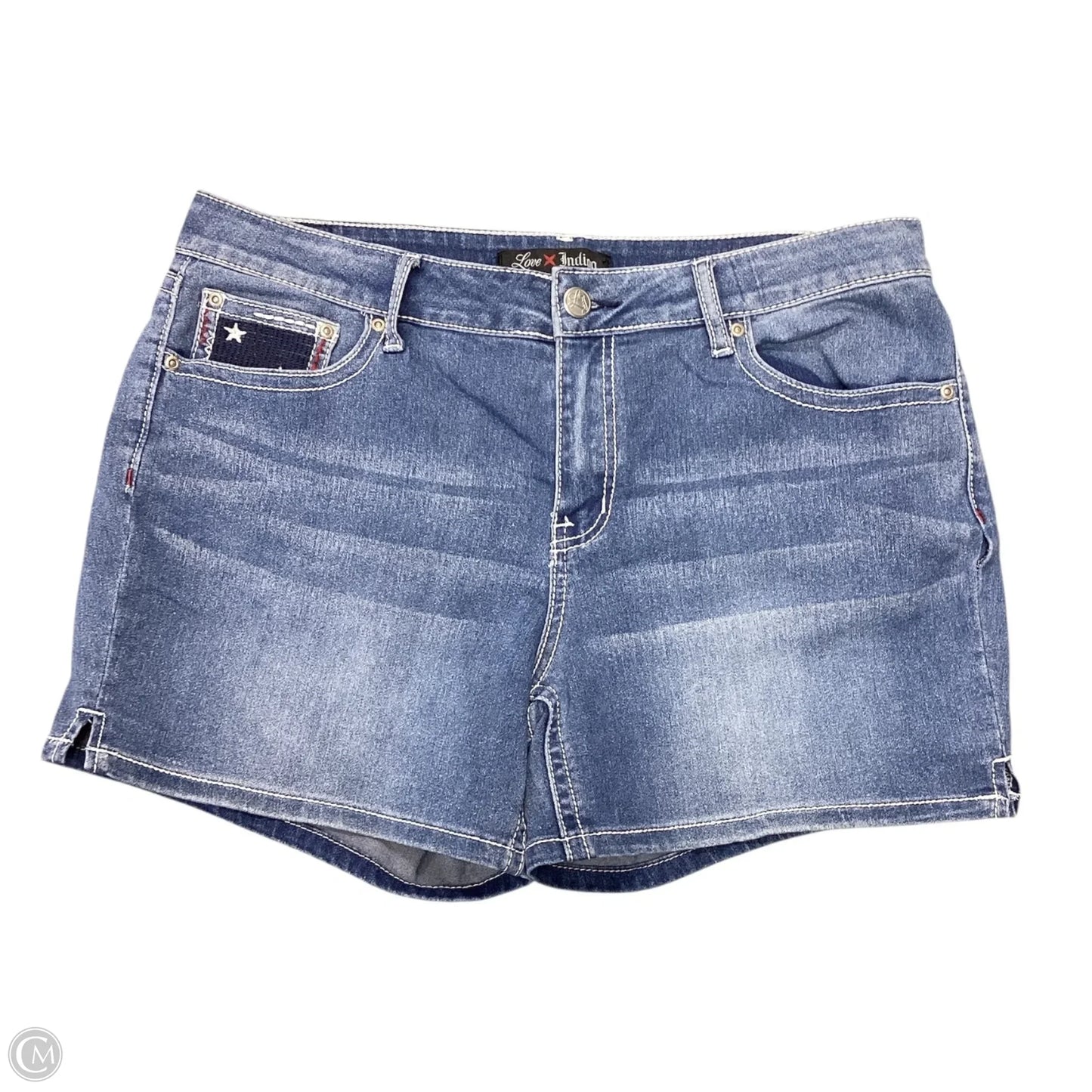 Shorts By Love Indigo In Blue Denim, Size: 14