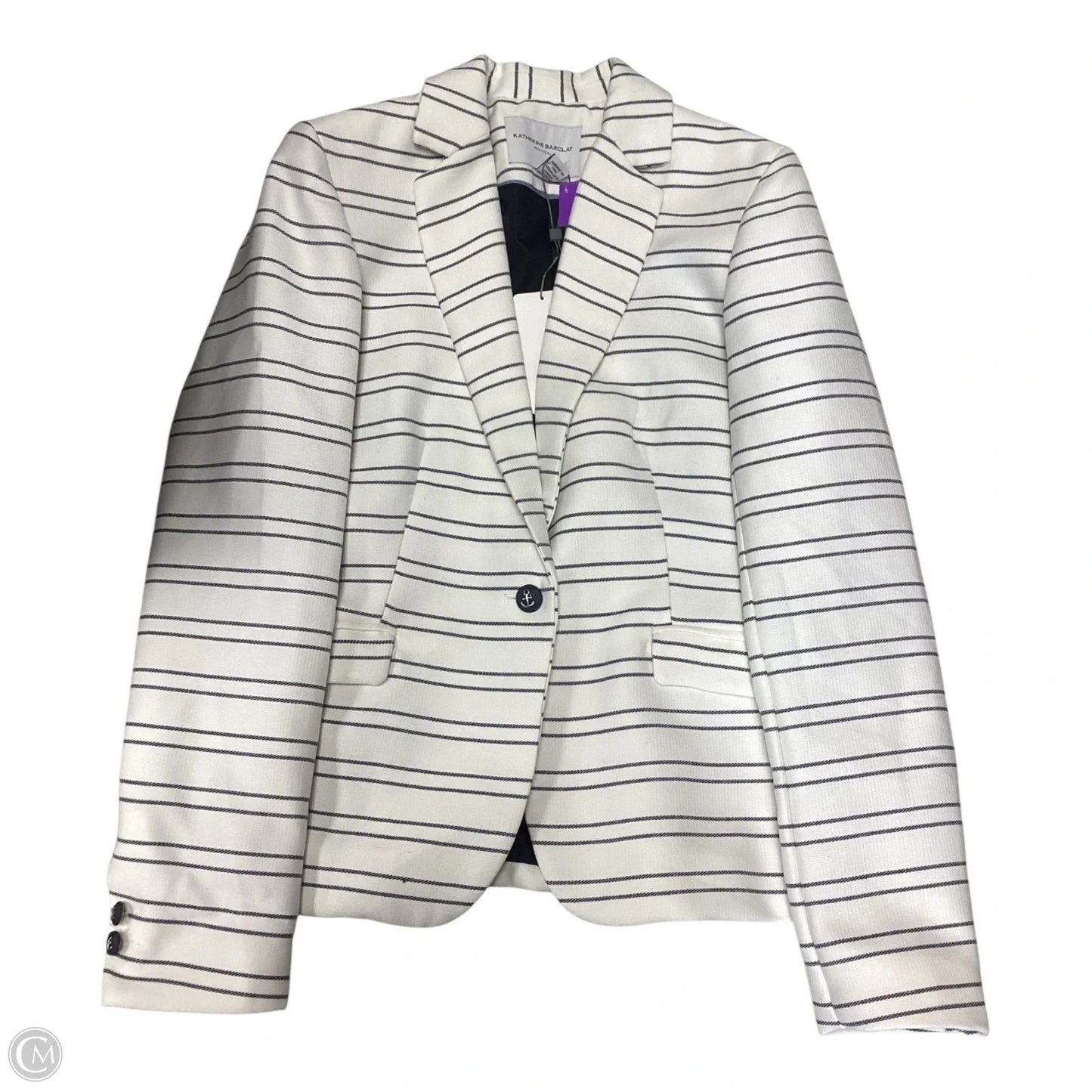 Blazer By Katherine Barclay In Striped Pattern, Size: M