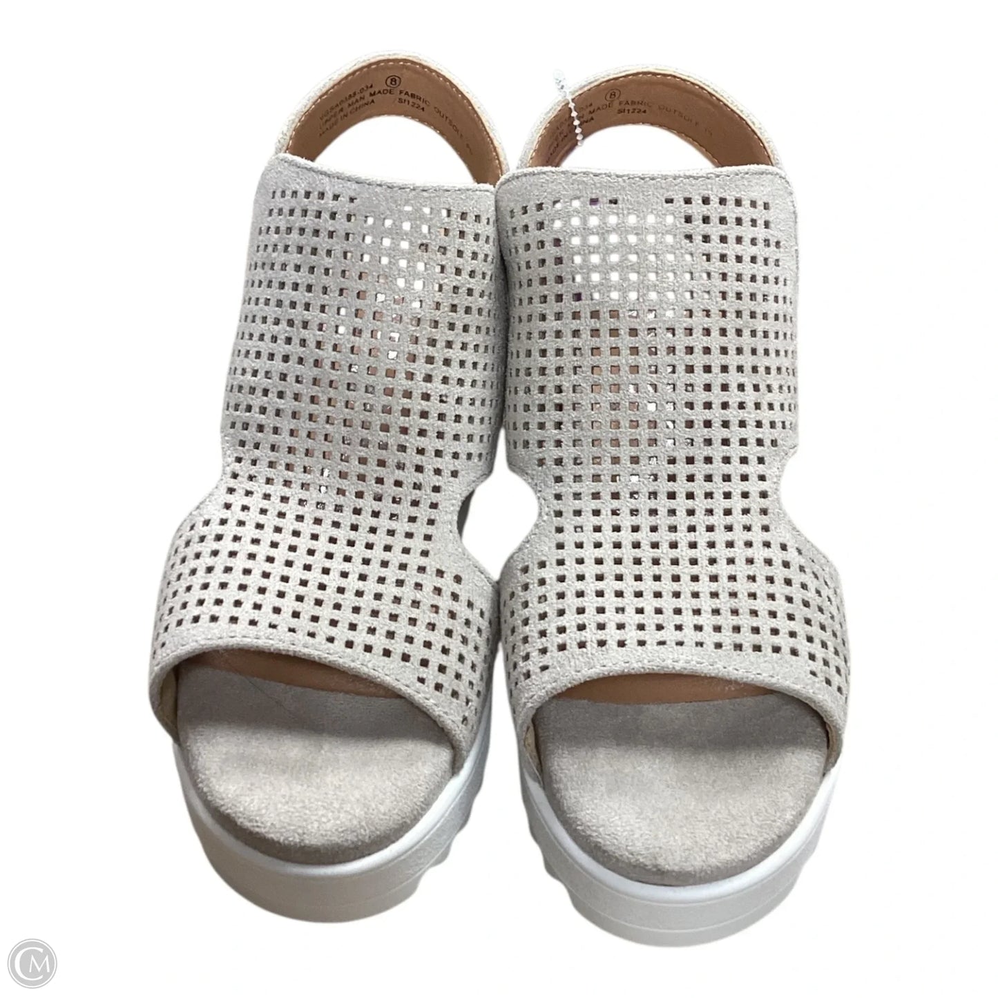 Sandals Heels Wedge By Very G In Grey, Size: 8