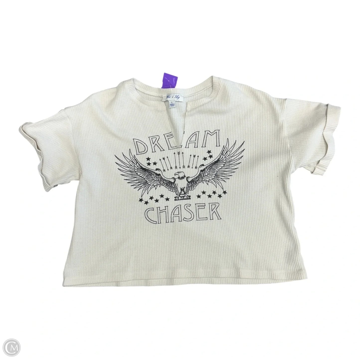 Top Short Sleeve By She + Sky In Cream, Size: L