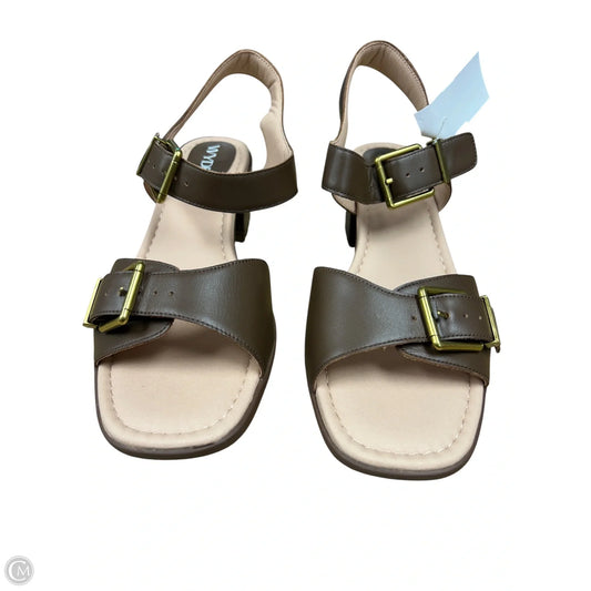 Sandals Heels Block By Cmc In Brown, Size: 10