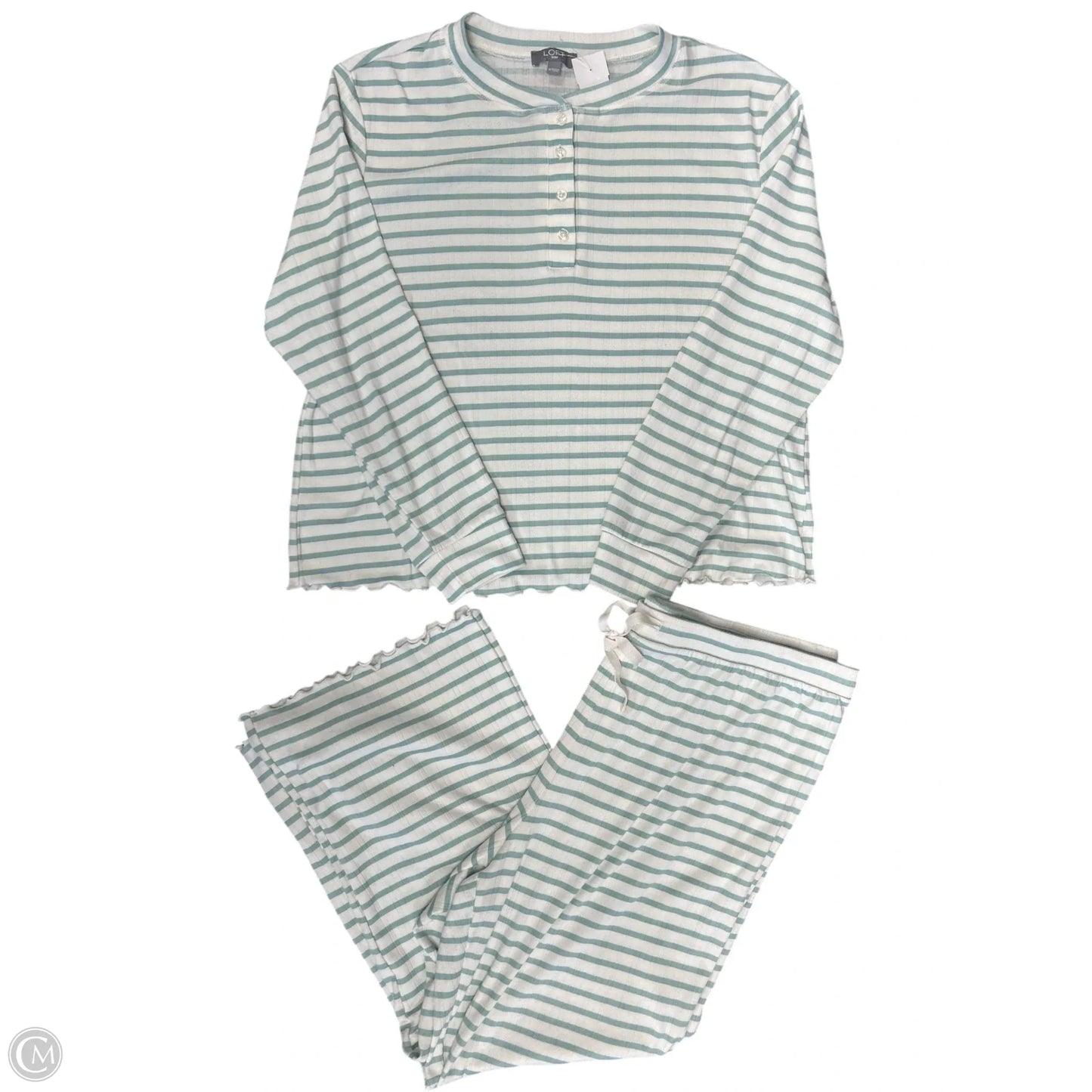 Pants Set 2pc By Loft In Green & White, Size: Xl