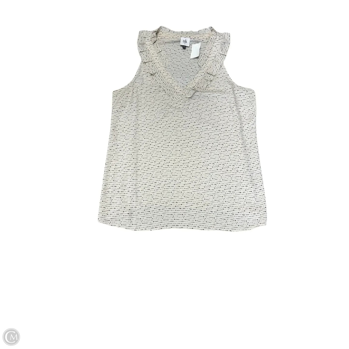 Top Sleeveless By Cabi In Black & Cream, Size: M