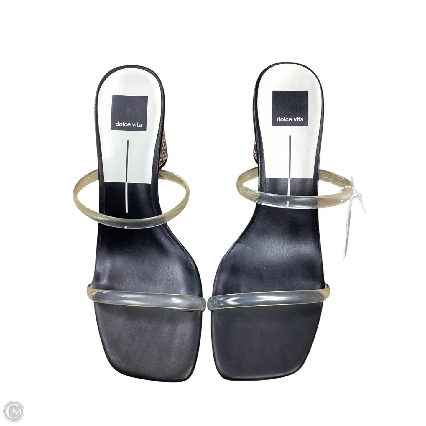 Sandals Heels Block By Dolce Vita In Black & Brown, Size: 9.5