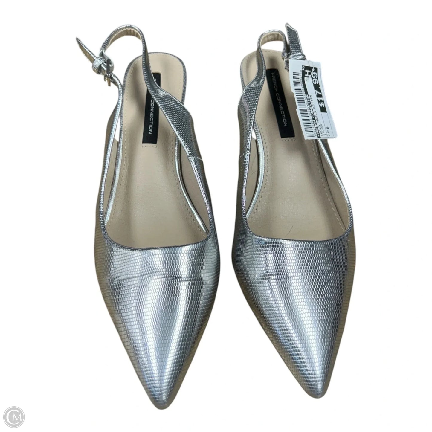 Shoes Heels Kitten By French Connection In Silver, Size: 8