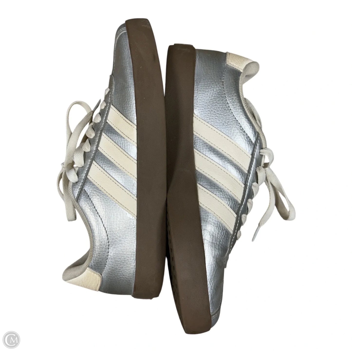 Shoes Sneakers By Adidas In Silver, Size: 8