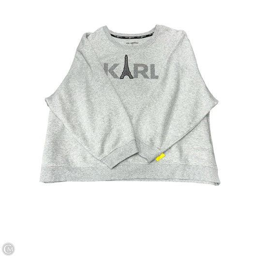 Sweatshirt Designer By Karl Lagerfeld In Grey, Size: 3x